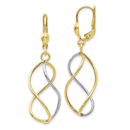 Ben Garelick Two-Tone Gold Open Twist Dangle Earrings