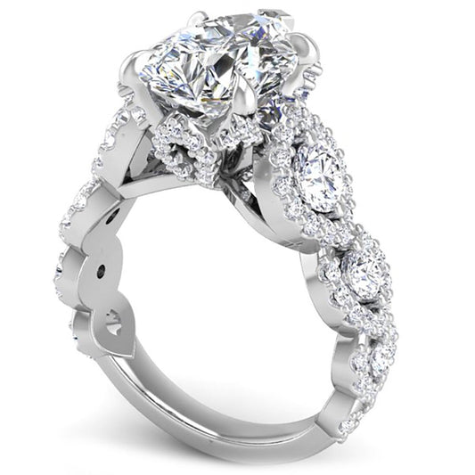 Ben Garelick Whitney Large Pear Cut Diamond Engagement Ring with Marquise Shaped Details