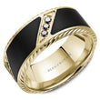 Load image into Gallery viewer, Bleu Royale 9.5MM Black Enamel &amp; Black Diamond Wedding Band
