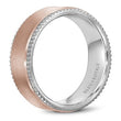 Load image into Gallery viewer, Bleu Royale Notched Edge Wedding Band with Sandpaper Finish Center
