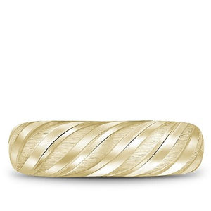 Bleu Royale Wavy Swirl Notch Detail Wedding Band