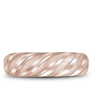 Bleu Royale Wavy Swirl Notch Detail Wedding Band