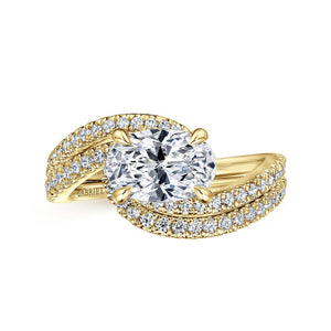 Gabriel & Co. "Aiva" East - West Bypass Diamond Engagement Ring