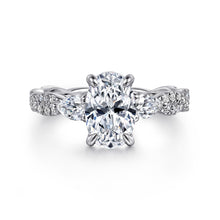 Load image into Gallery viewer, Gabriel &amp; Co. Alanna Twisted Oval Three Stone Diamond Engagement Ring
