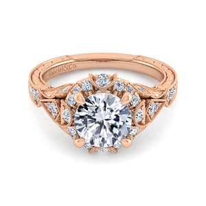 Gabriel & Co. Annadale Vintage Inspired Diamond Halo Engagement Ring