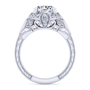 Gabriel & Co. Annadale Vintage Inspired Diamond Halo Engagement Ring