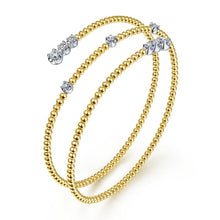 Load image into Gallery viewer, Gabriel &amp; Co. Bujukan Bead Triple Bypass Bangle with Graduating Diamonds
