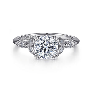 Gabriel & Co. Celia Leaf Style Diamond Engagement Ring