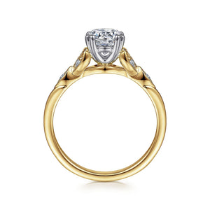 Gabriel & Co. Celia Leaf Style Diamond Engagement Ring