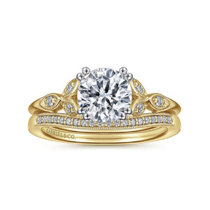 Gabriel & Co. Celia Leaf Style Diamond Engagement Ring