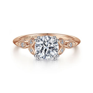 Gabriel & Co. Celia Leaf Style Diamond Engagement Ring