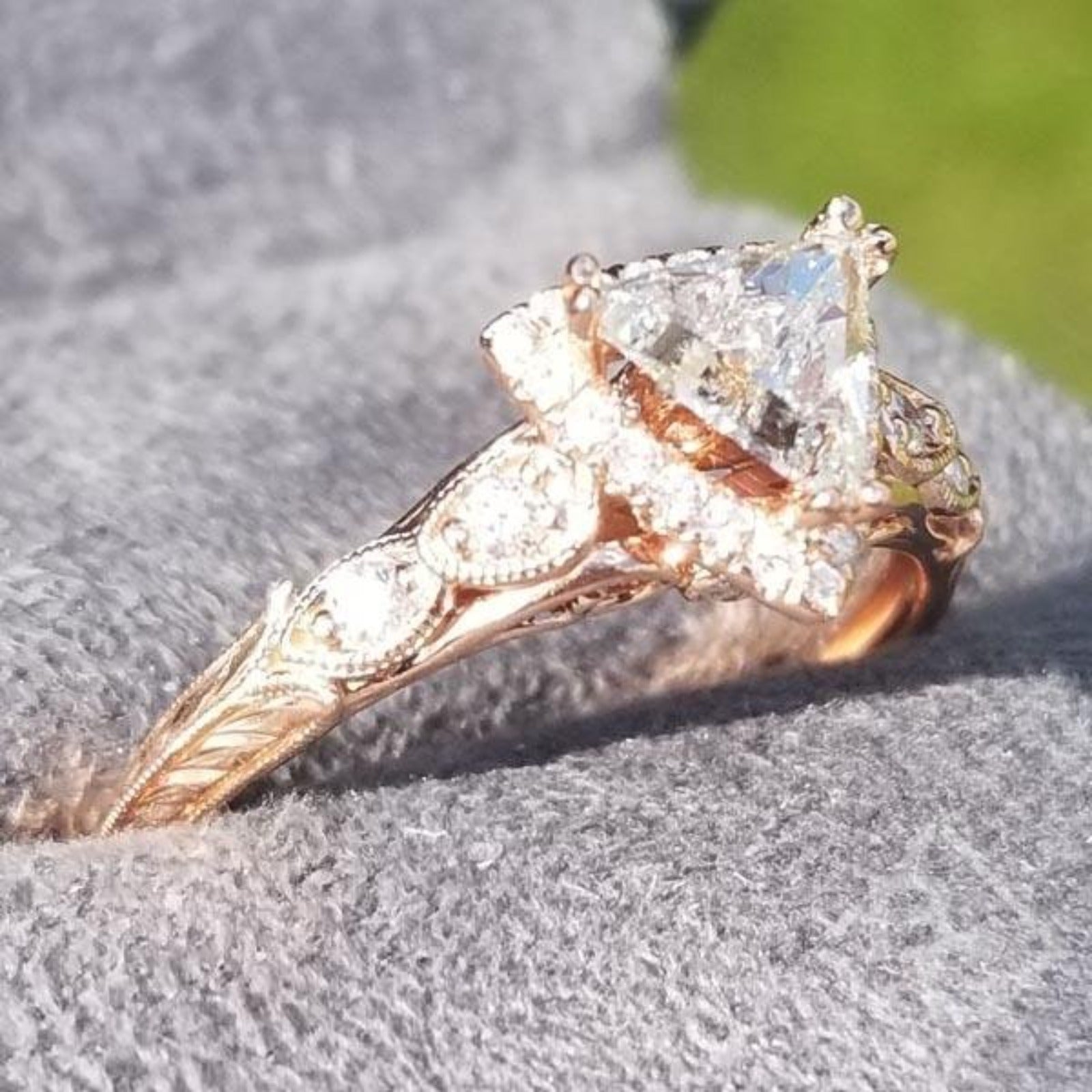 Gabriel Co. Chelsea Trillion Cut Diamond Engagement Ring ER10044 Ben Garelick