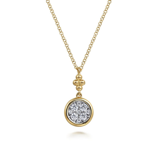 Gabriel & Co. Diamond Cluster Bujukan Drop Pendant Necklace