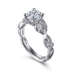 Gabriel & Co. Lena Organic Leaf Style Diamond Engagement Ring