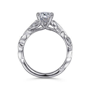 Gabriel & Co. Lena Organic Leaf Style Diamond Engagement Ring