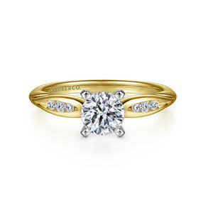 Gabriel & Co. "Quinn" Tapered Diamond Channel Set Engagement Ring