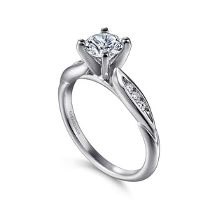 Gabriel & Co. "Quinn" Tapered Diamond Channel Set Engagement Ring