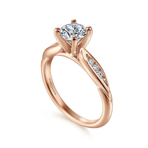 Gabriel & Co. "Quinn" Tapered Diamond Channel Set Engagement Ring