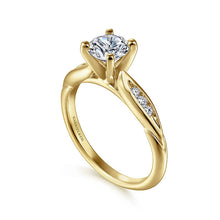 Load image into Gallery viewer, Gabriel &amp; Co. &quot;Quinn&quot; Tapered Diamond Channel Set Engagement Ring
