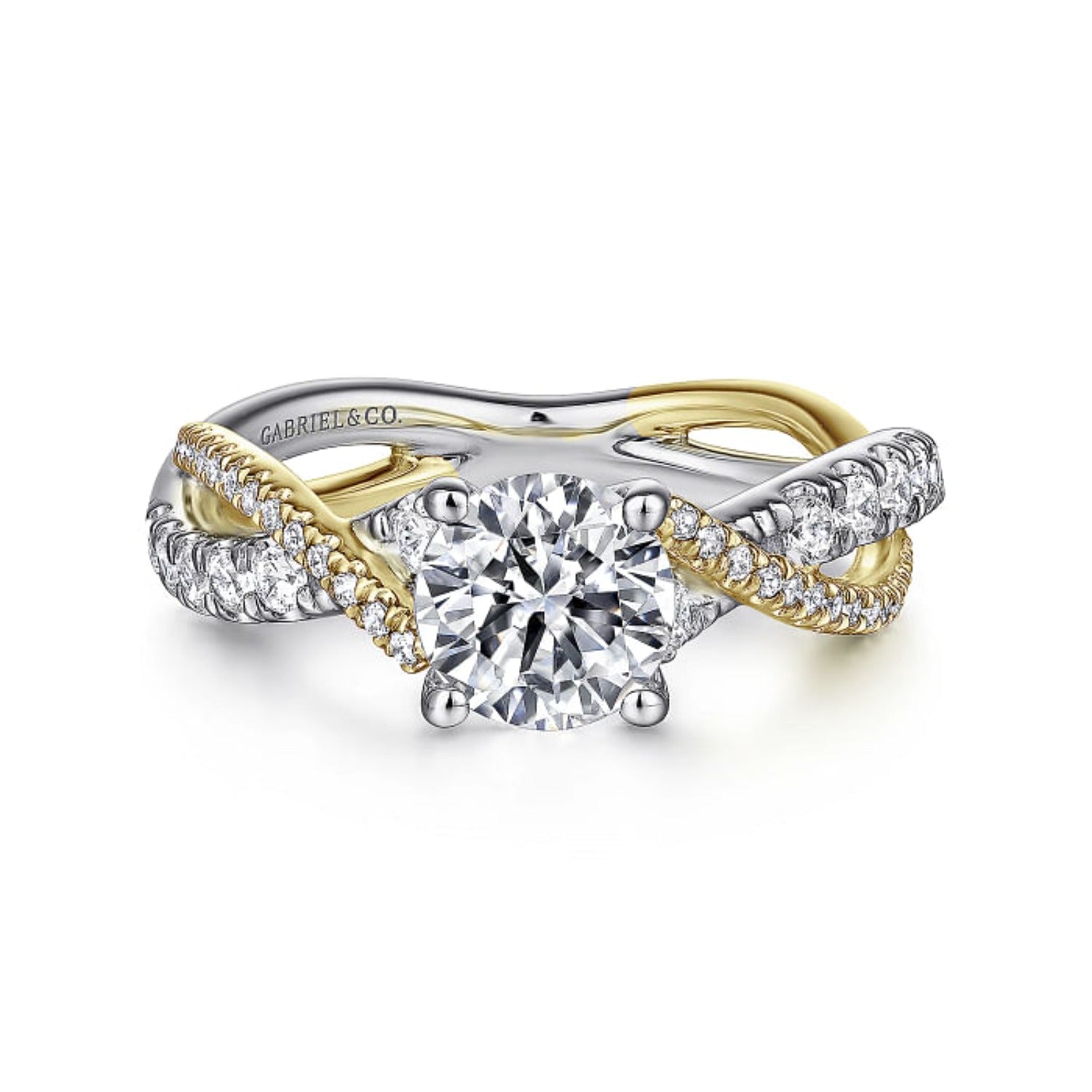 Gabriel & Co. Sandrine Bypass Twist Diamond Engagement Ring