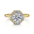 Load image into Gallery viewer, Gabriel &amp; Co. Seina Octagonal Baguette Halo Diamond Engagement Ring
