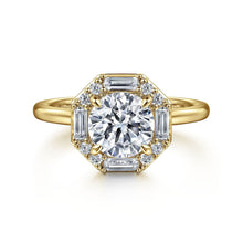 Load image into Gallery viewer, Gabriel &amp; Co. Seina Octagonal Baguette Halo Diamond Engagement Ring
