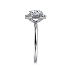 Gabriel & Co. Seina Octagonal Baguette Halo Diamond Engagement Ring