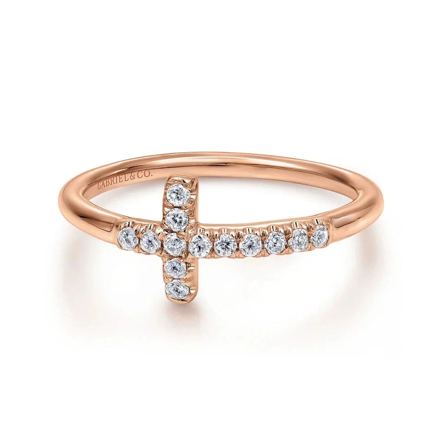 Diamond sideways cross ring store