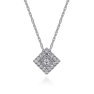 Gabriel & Co. Victorian Style Diamond Square Pendant