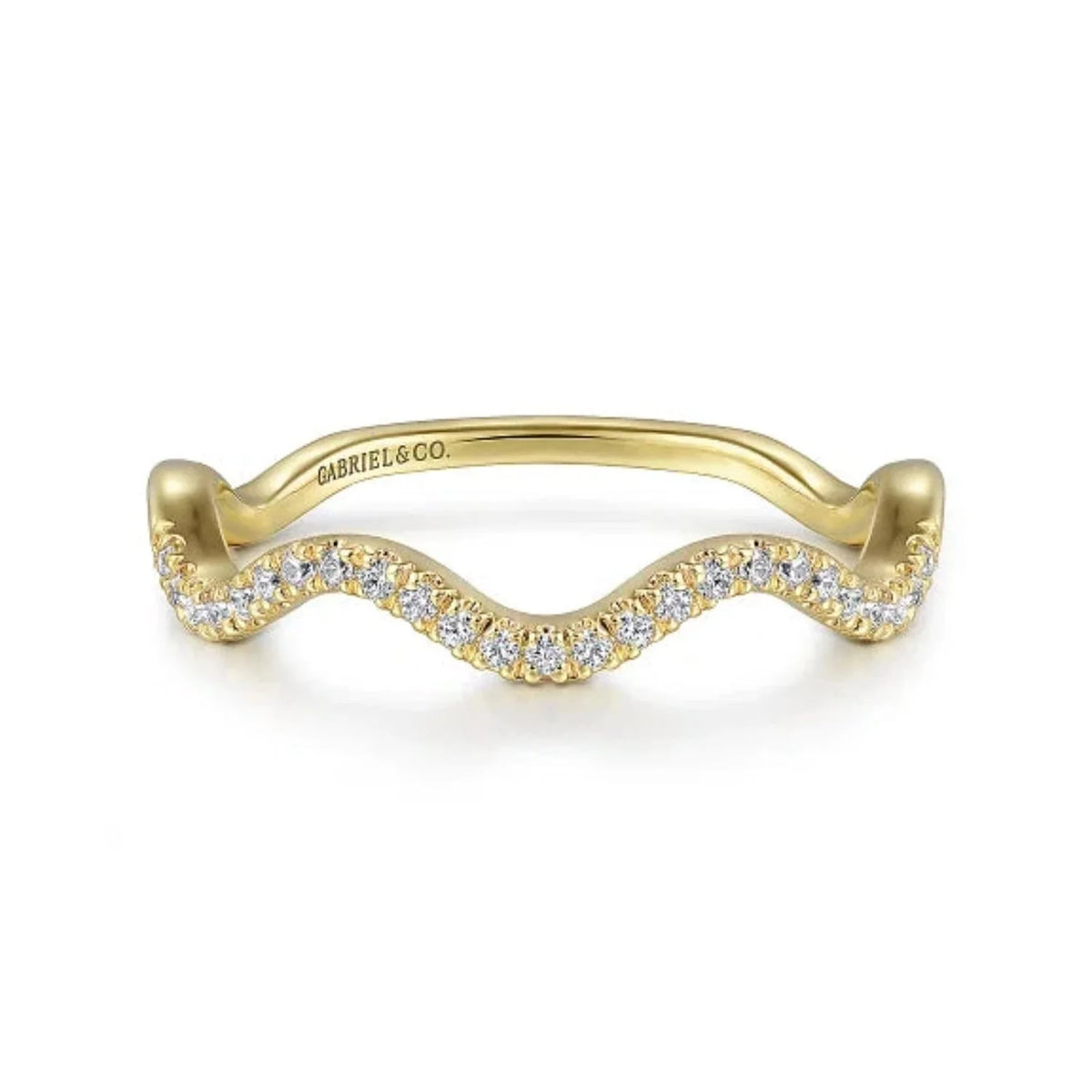 Gabriel Stackable Rings Diamond Wave Ring LR52512Y45JJ Stackable | Ben Garelick
