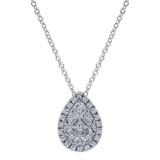 Gabriel Teardrop Filigree Diamond Pave Harlequin Pendant