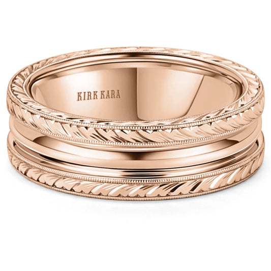 Kirk Kara "Artin" Wheat Hand Engraved Polished Wedding Band