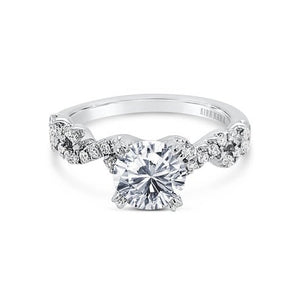 Kirk Kara Fancy Twist Round Cut Diamond Engagement Ring