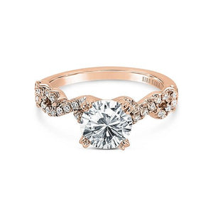 Kirk Kara Fancy Twist Round Cut Diamond Engagement Ring