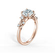 Load image into Gallery viewer, Kirk - Kara Floral Leaf Cathedral Diamond Engagement Ring
