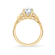 Load image into Gallery viewer, Kirk Kara Floral Leaf Round Cut Rope Cathedral Engagement Ring
