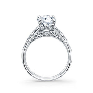 Kirk Kara Floral Marquise Diamond Accent Engagement Ring