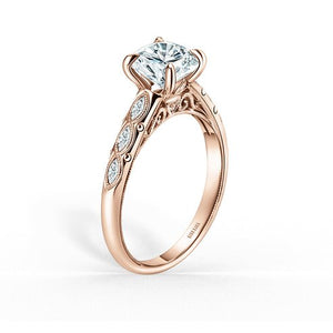 Kirk Kara Floral Marquise Diamond Accent Engagement Ring