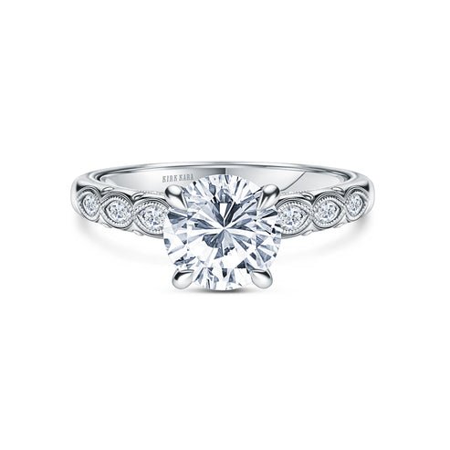 Kirk Kara Floral Marquise Diamond Accent Engagement Ring