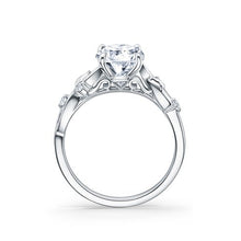 Load image into Gallery viewer, Kirk - Kara &quot;Leaf&quot; Accent Diamond Cathedral Engagement Ring
