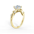 Load image into Gallery viewer, Kirk - Kara &quot;Leaf&quot; Accent Diamond Cathedral Engagement Ring
