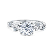 Load image into Gallery viewer, Kirk - Kara &quot;Leaf&quot; Accent Diamond Cathedral Engagement Ring
