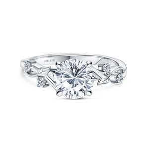 Kirk - Kara "Leaf" Accent Diamond Cathedral Engagement Ring