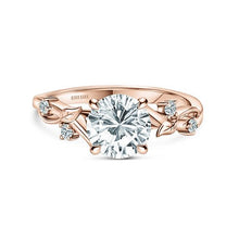 Load image into Gallery viewer, Kirk - Kara &quot;Leaf&quot; Accent Diamond Cathedral Engagement Ring
