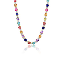 Load image into Gallery viewer, Lafonn 79 Carat Fancy Lab - Grown Rainbow Colored Sapphire Tennis Choker Necklace
