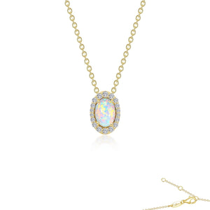 Lafonn Opal Birthstone Halo Vintage Inspired Necklace