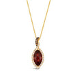 Load image into Gallery viewer, Le Vian Chocolatier Marquise Cut Pomegranate Garnet Halo Chocolate Diamond Pendant
