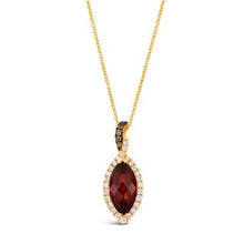 Load image into Gallery viewer, Le Vian Chocolatier Marquise Cut Pomegranate Garnet Halo Chocolate Diamond Pendant
