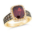 Load image into Gallery viewer, Le Vian Elongated Cushion Pomegranate Garnet Chocolate &amp; Vanilla Diamond Halo Ring
