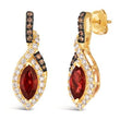 Load image into Gallery viewer, Le Vian Marquise Cut Pomegranate Garnet Chocolate &amp; Nude Diamond Halo Earrings
